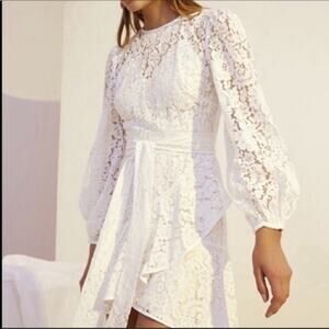 chinese dress ladies 1232B-CUSTOM Lace Collar Tulle Midi Dress-Cream – whoopikids main image 1